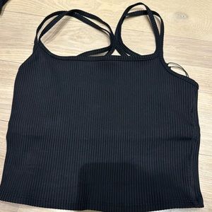 NWT black ribbed cami bra